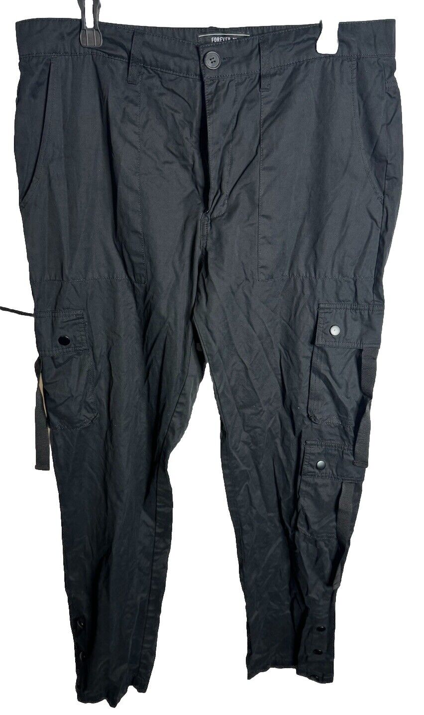Forever 21 Men's Slim Black Cargo  Pants Size USA 36