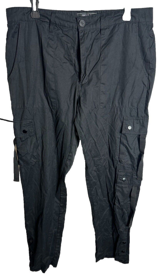 Forever 21 Men's Slim Black Cargo  Pants Size USA 36