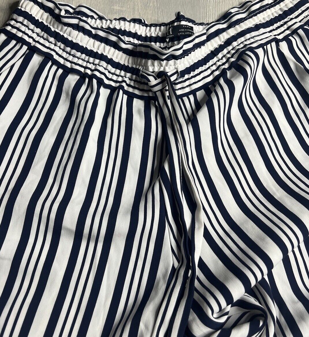 ZARA TRF Collection Wide Leg Stripes Womens Trousers SIZE XL