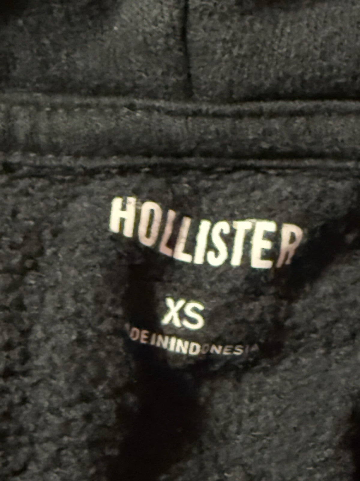 Hollister Black Hoodie with Front Pocket XS