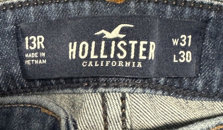 Hollister DISTRESSED HIGH RISE Super SKINNY Stretch JEANS 13R 31x 30