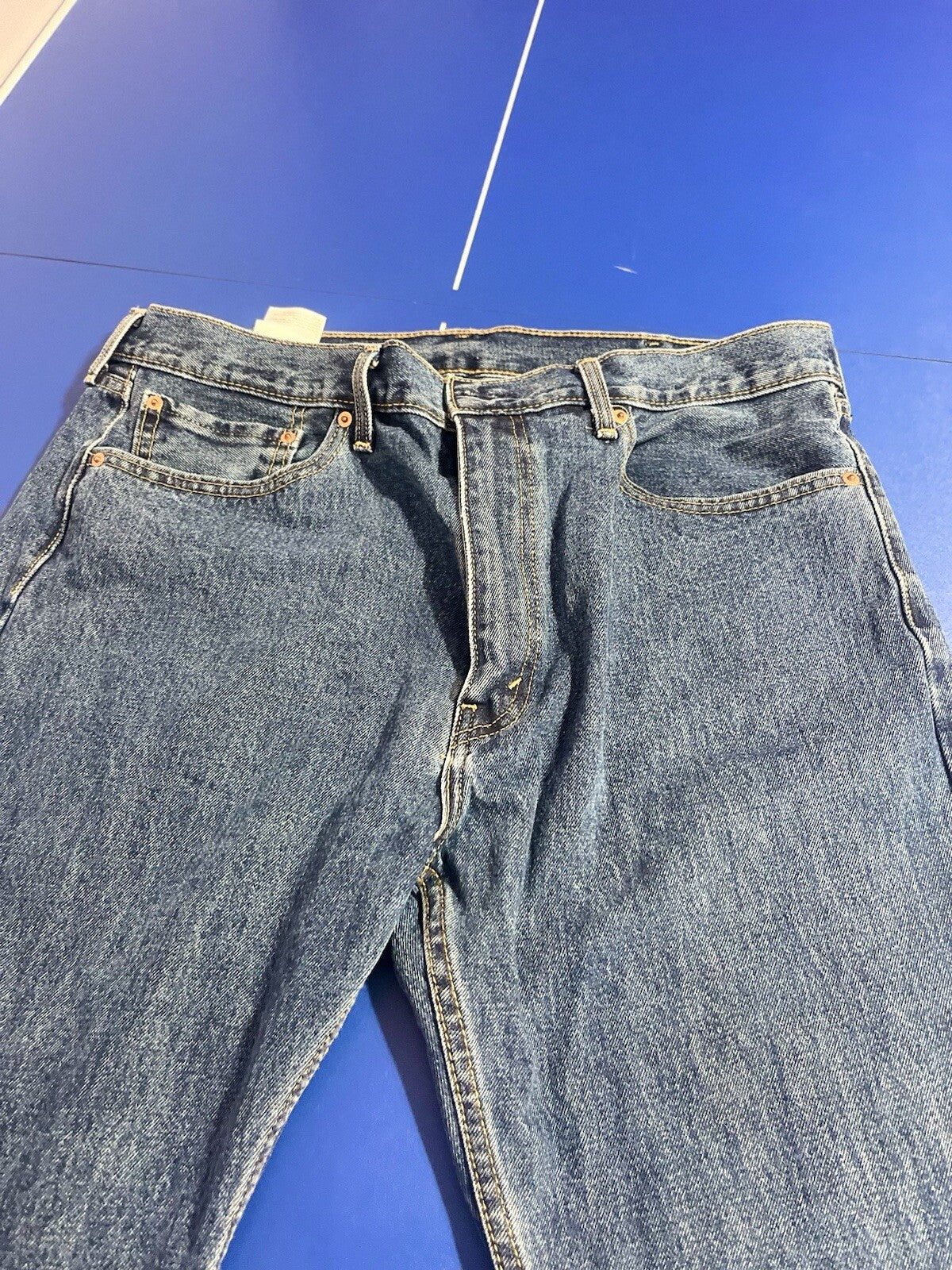 Vintage Levis 505 Jeans 38x29 Blue Denim Cotton Straight Casual Work