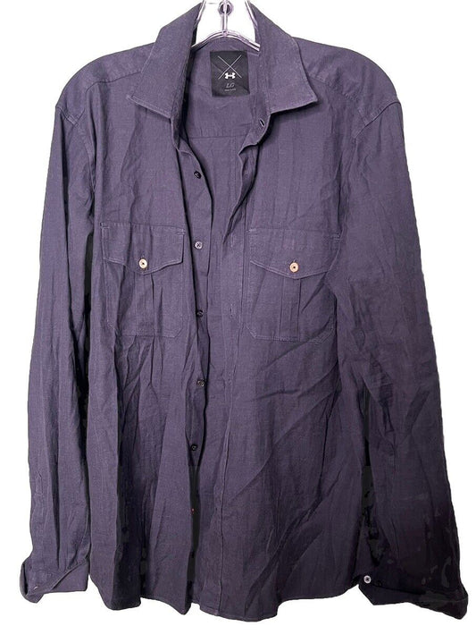 Under Armour Shirt Mens Large Long Sleeve Performance Button Up Stretch