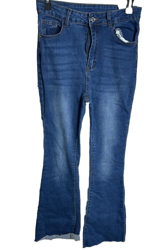 Shein EZwear Women's Jeans Wide Leg Stretch Distressed Size 6