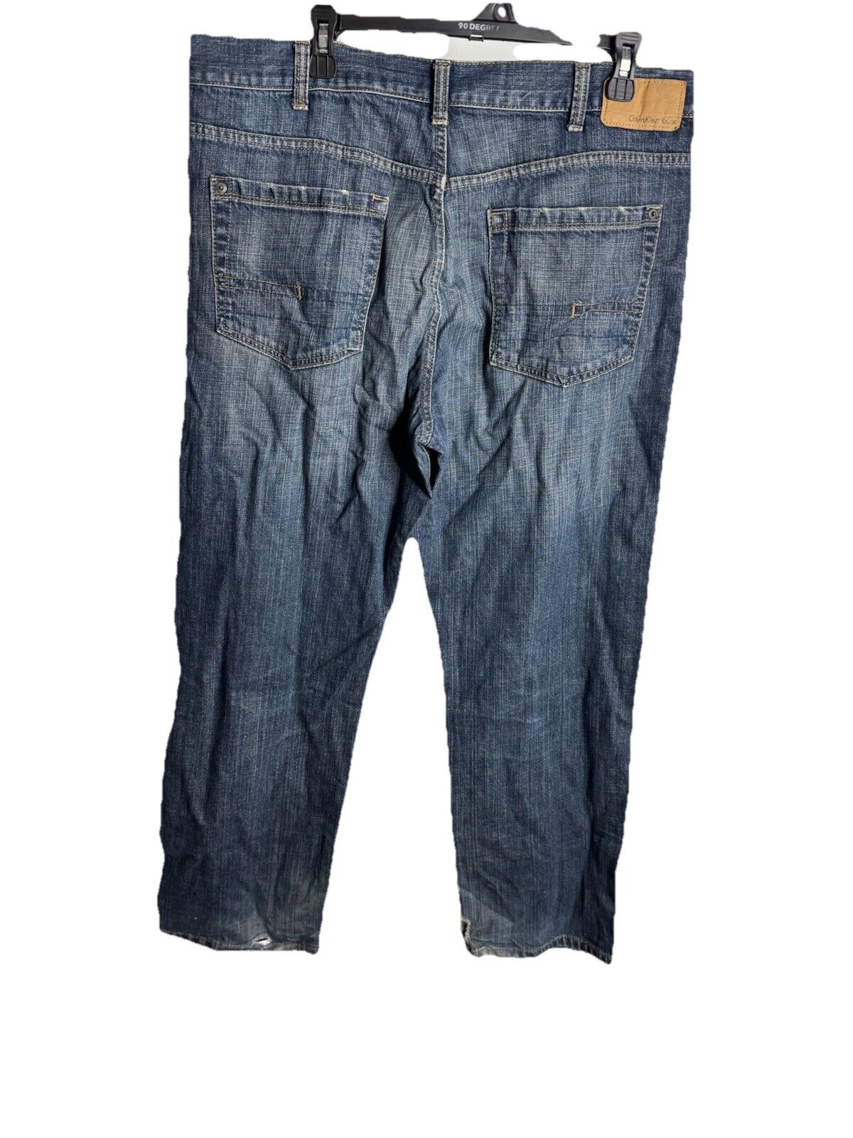 Calvin Klein Jeans Mens 36Blue Dark Wash Cotton Slim Straight FIt Denim