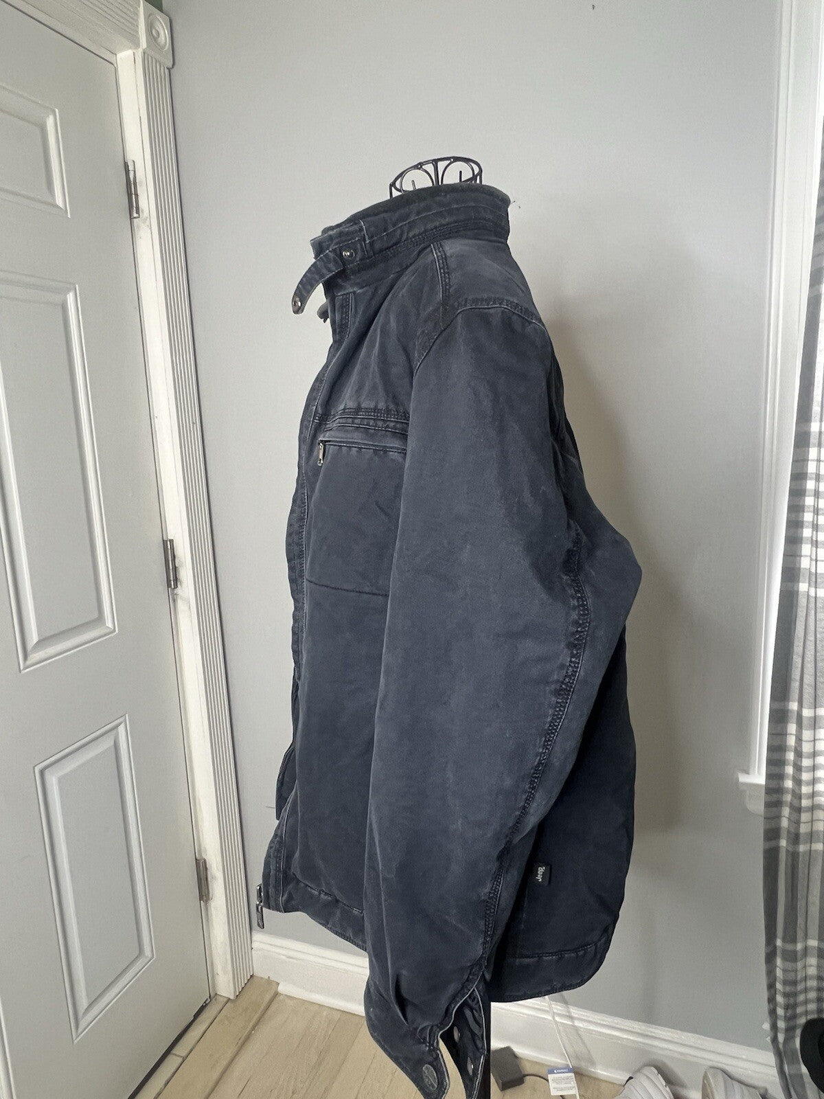 Vintage!! Jeep Mens Jacket Size L Large Navy Softshell Full Zip Long Sleeve