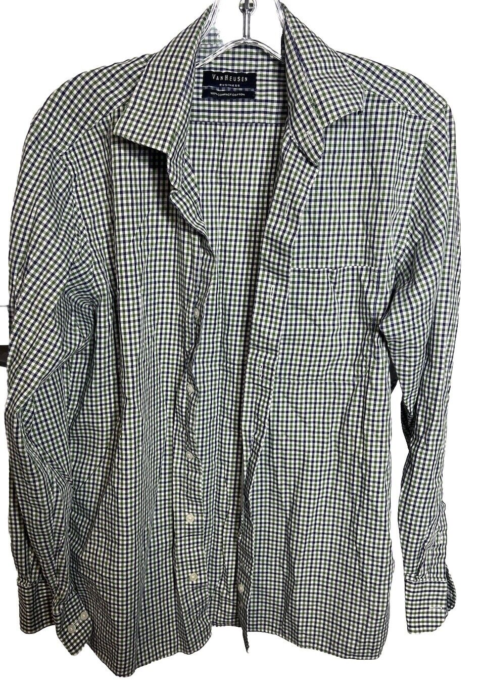 Van Heusen Studio Shirt Mens 15.5  Long Sleeve Button Down