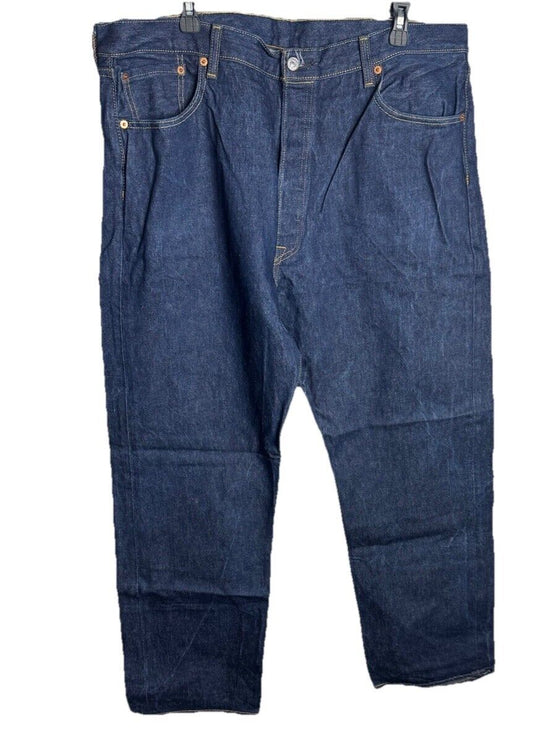 Levis Jeans Mens 42 x 32 501 Button Fly Straight Leg Regular Fit Blue Denim