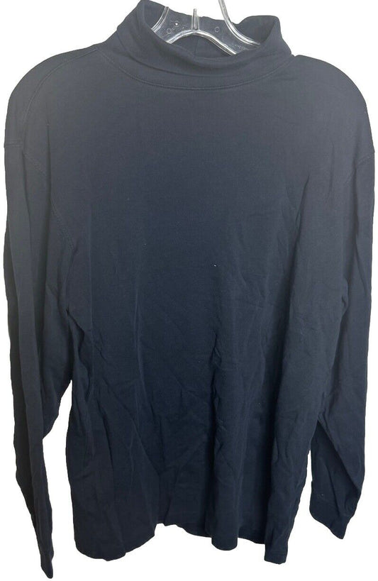 L.L. Bean Shirt White Long Sleeve Turtleneck Pullover Cotton Casual Men's Top M