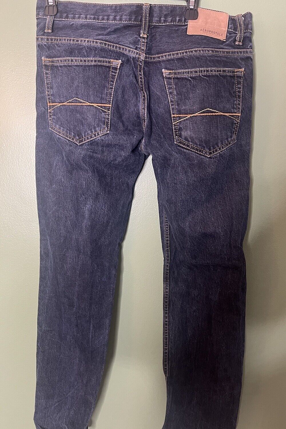 aeropostale bowery jeans slim straight mens 32/30 distressed