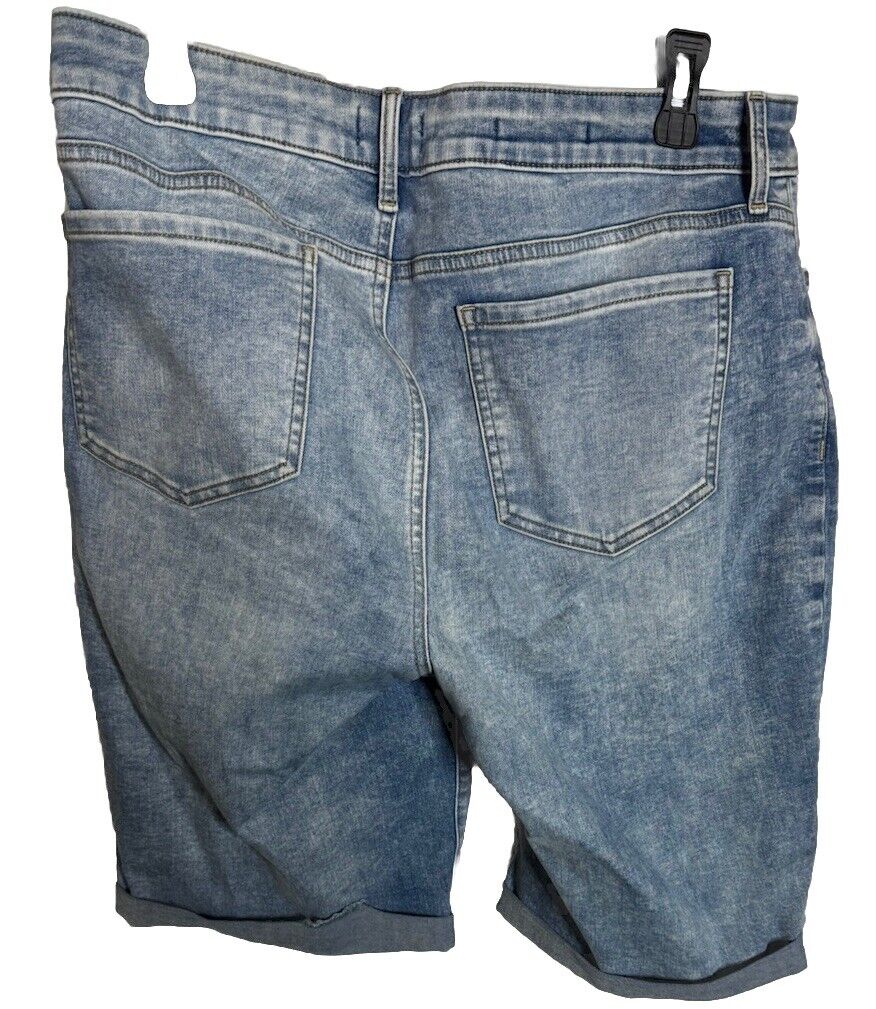 NYDJ Briella Button Fly Stretched Jean Shorts Fold Hem Size 12