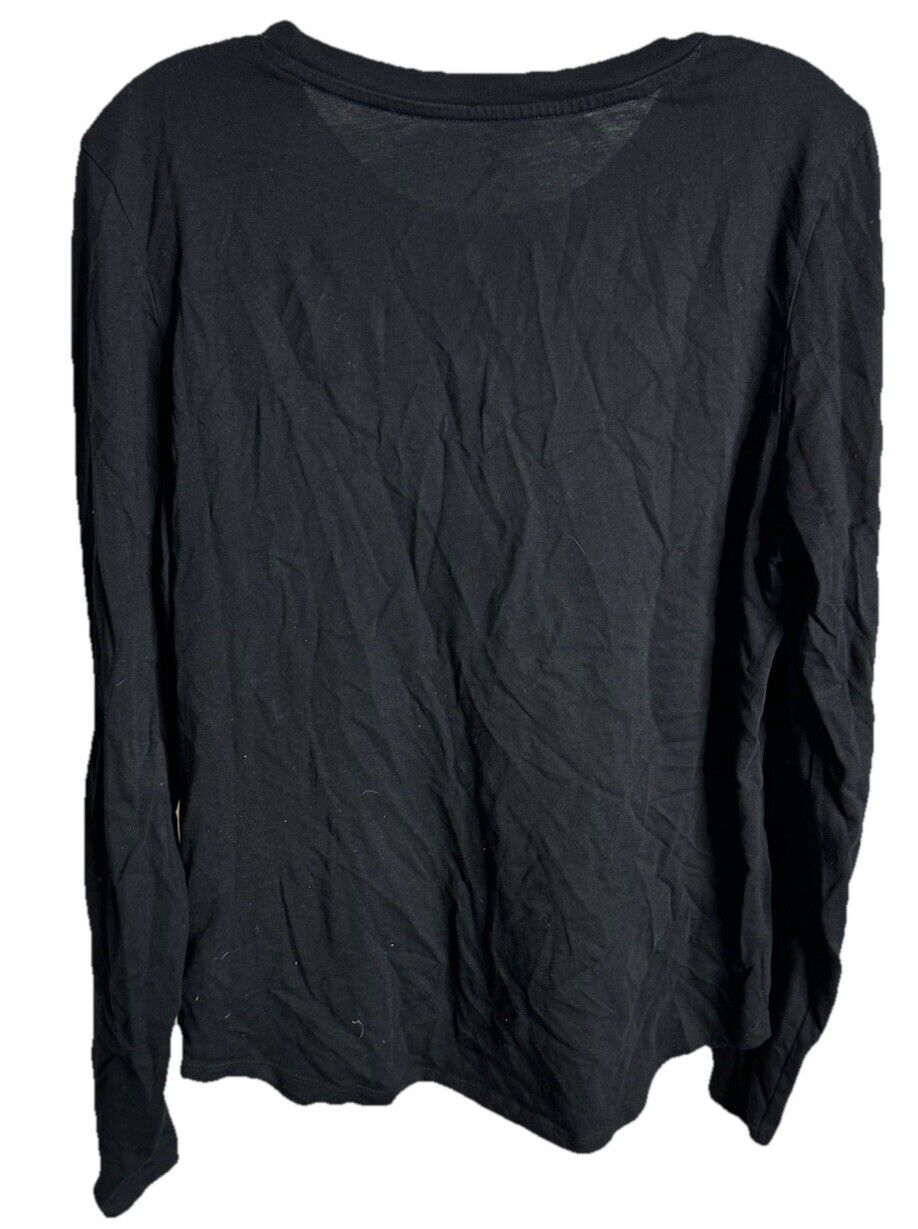 Gap Men's Long Sleeve Top Sz Medium Tall Black Cotton Blend