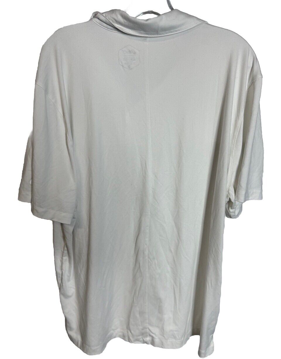 Asics Mens Shirt XL Polo  White Button Sport Golf