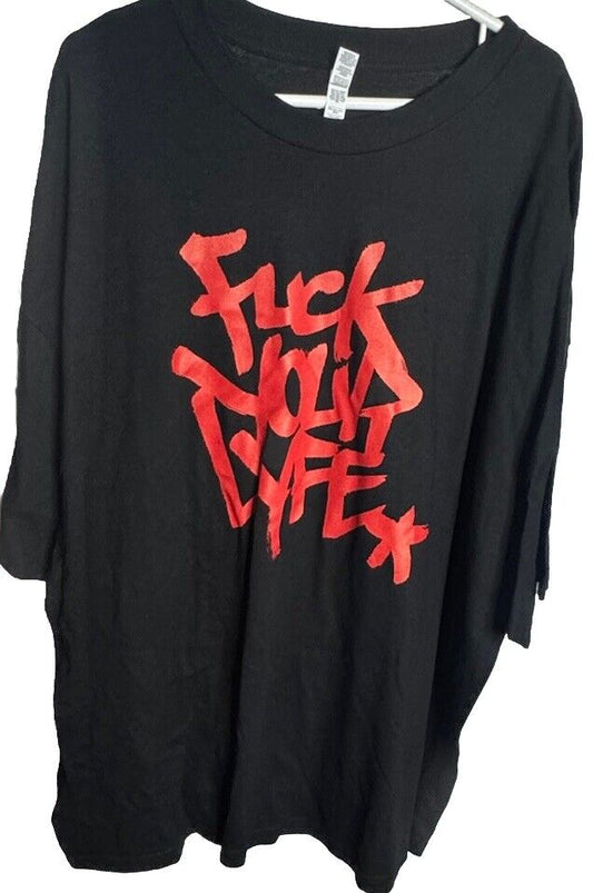 Vintage 80s Fuck-Off Adult Humor T Shirt Mens 4XL Short Sleeve Funny Classic