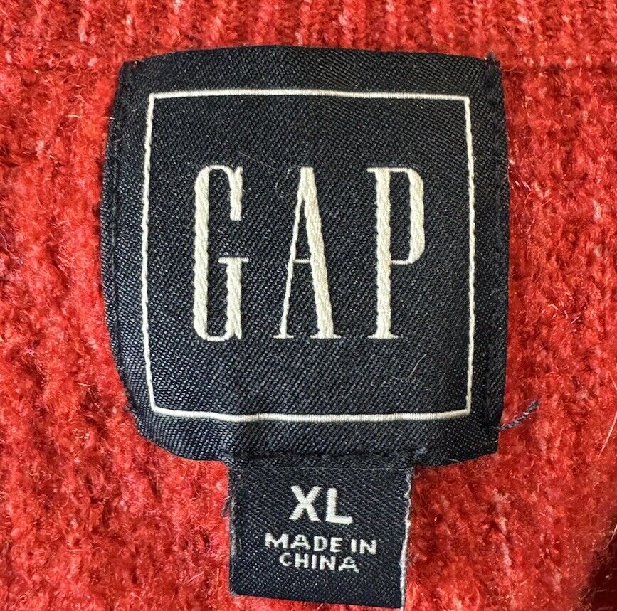 Vintage Gap Cotton Red Sweater Size XL Knit Jumper Pullover Crewneck