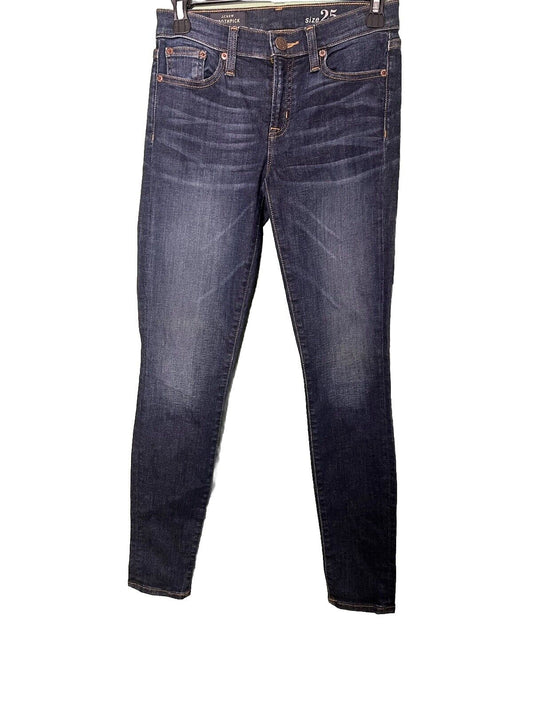 J. Crew Curvy Size 25 Toothpick Stretch Denim Blue Jeans