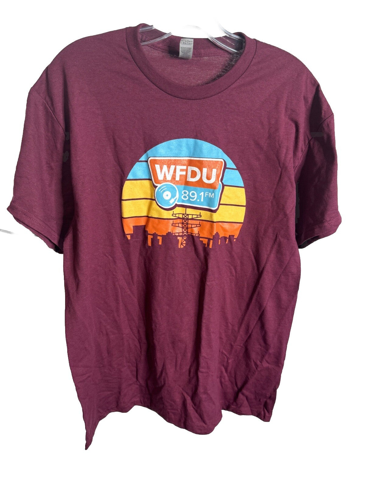 WFDU 89.1 Teaneck New Jersey College Radio Red T-Shirt Large