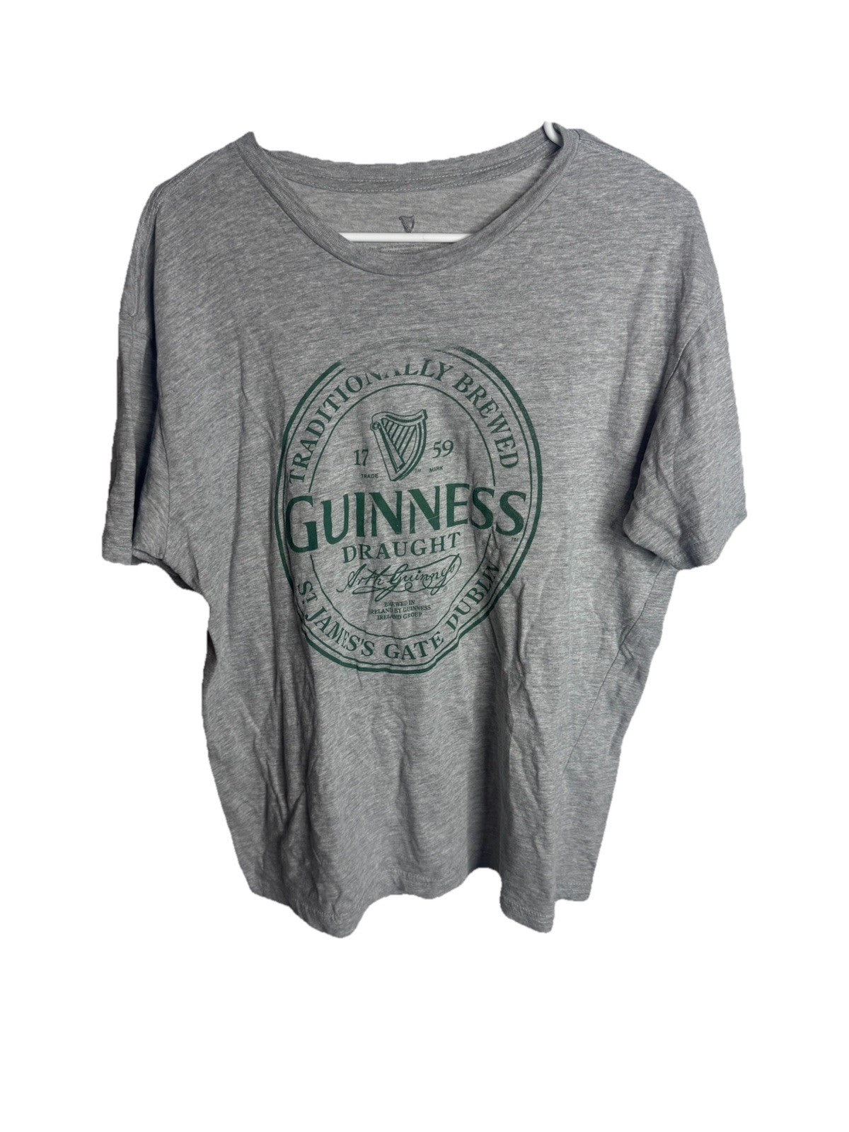 Guinness Logo T-Shirt  Graphic GRAY MENS Size Large