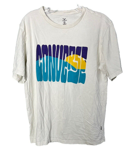 Converse Men’s Tee MEDIUM Cream Loose Short Sleeves Tshirt