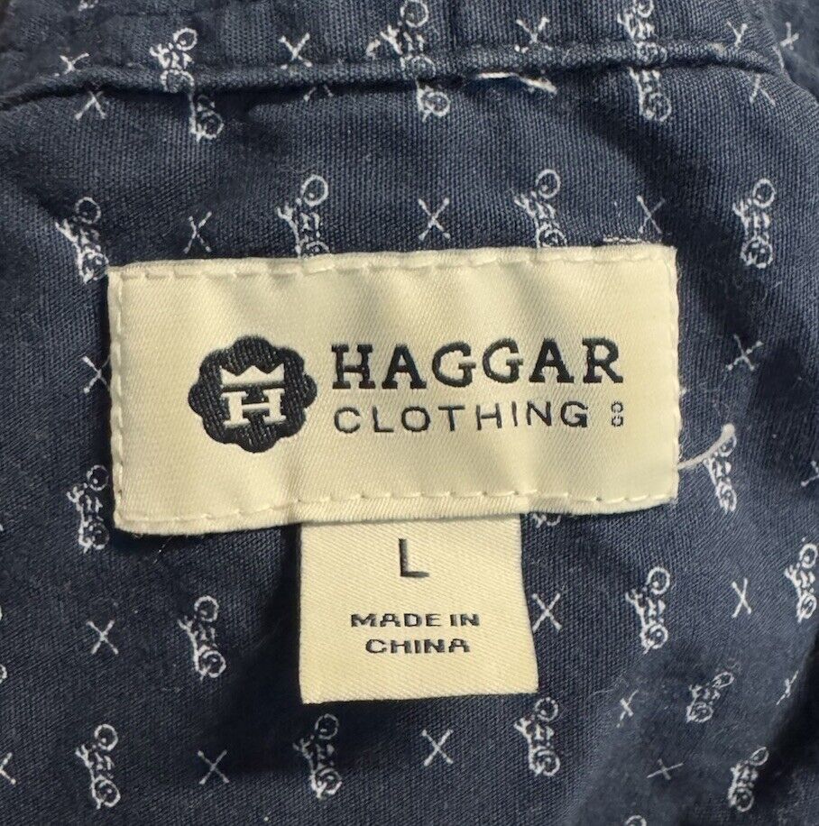 Haggar Clothing Men button Down Short Sleeve Size large