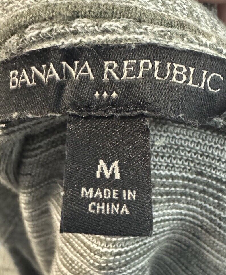 Banana Republic Mens Sweater Full Zip Size Medium Gray