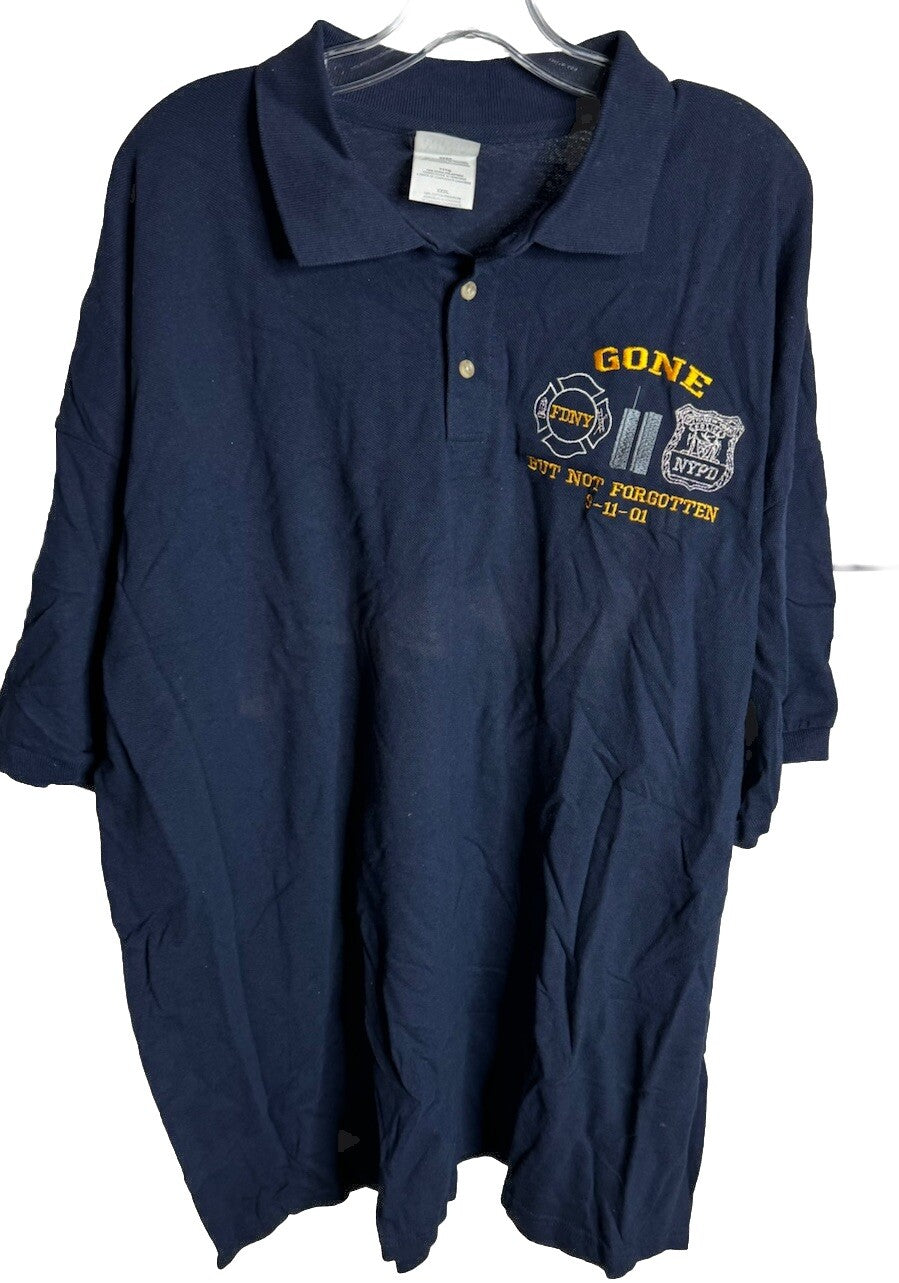 Vintage 9-11  Gone but Not Forgotten 3XL Polo Shirt FDNY NYPD