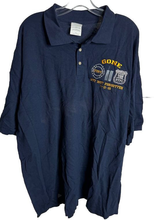 Vintage 9-11  Gone but Not Forgotten 3XL Polo Shirt FDNY NYPD