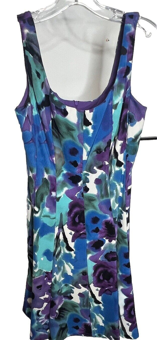 Dress barn women’s size 6 sleeveless fit and flare dress floral pattern