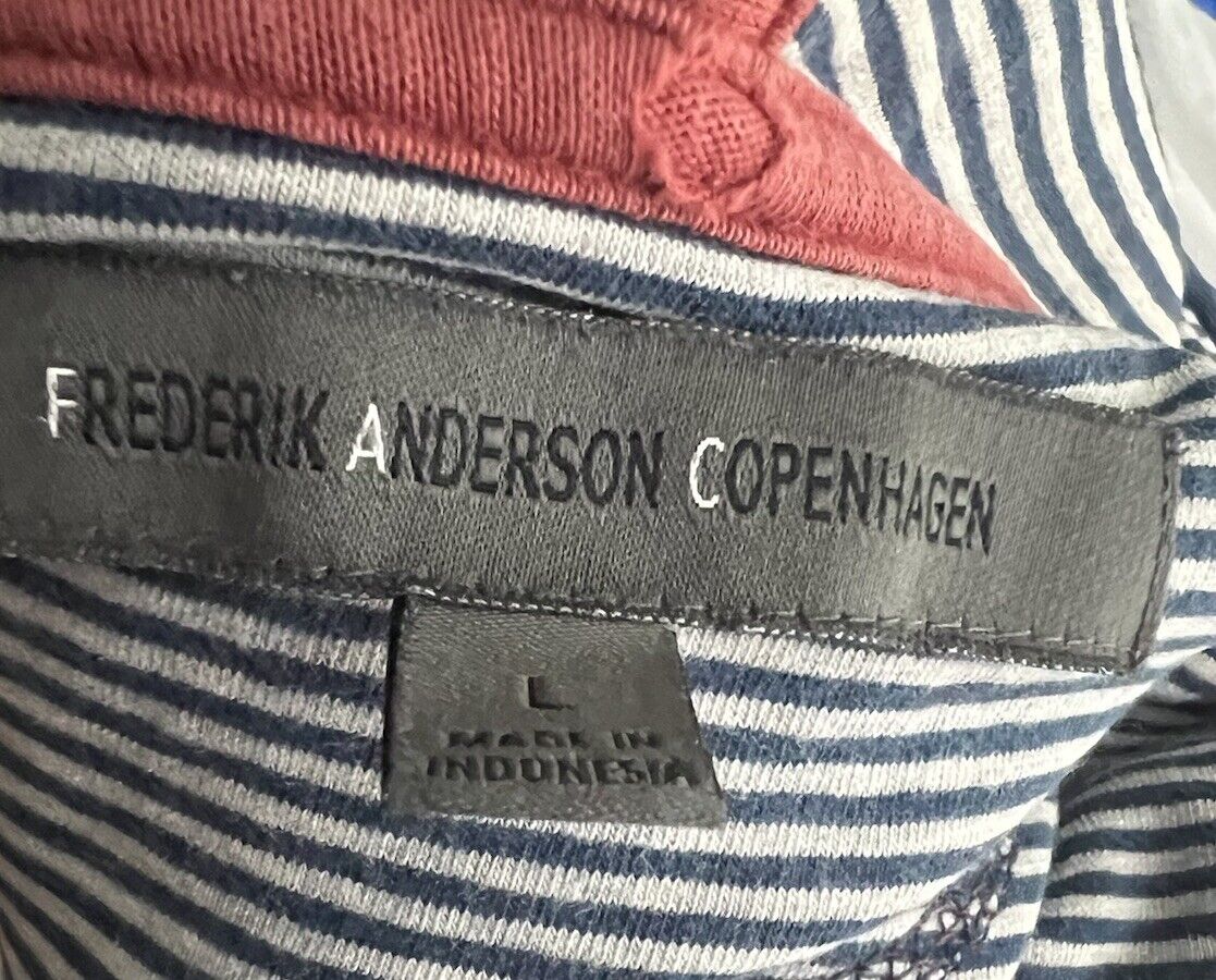 Frederik Anderson Copenhagen Men 1/4 Button Pullover Hooded Sweater Large