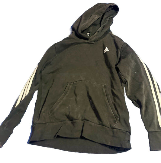 Adidas Black Sweatshirt With 3 White Stripes Men’s Medium, Sportswear, Heavy,