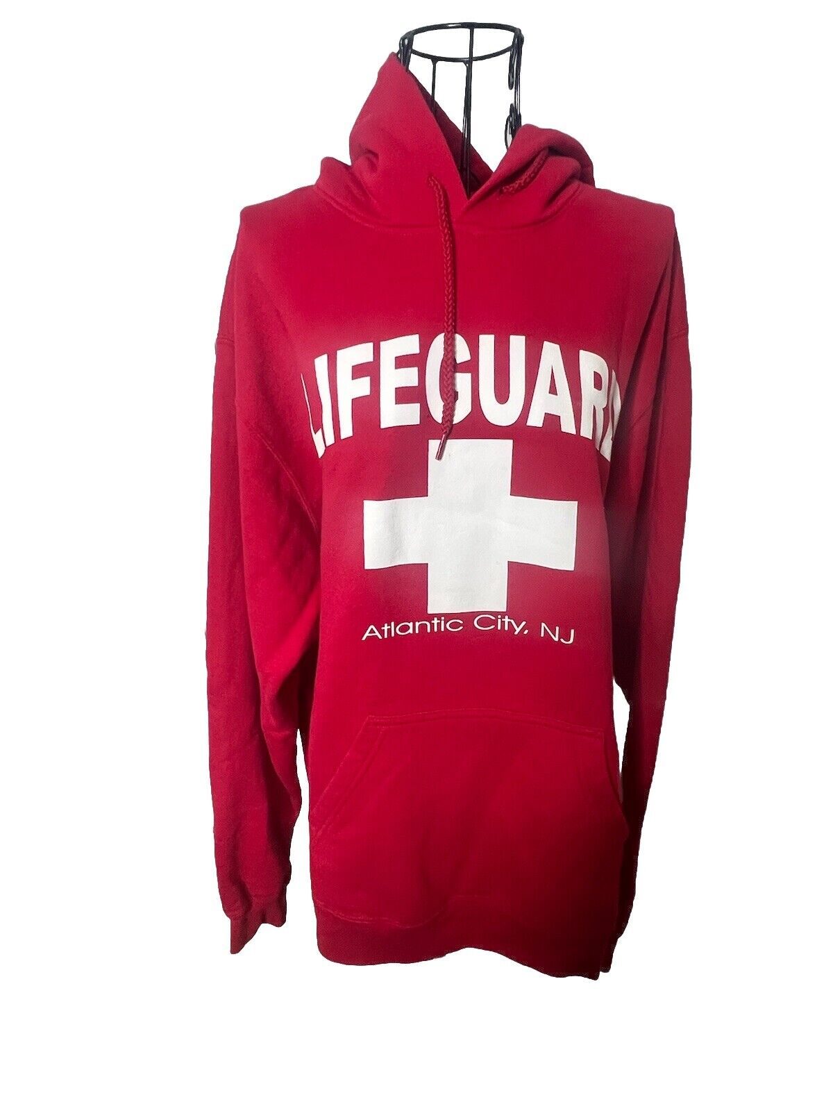 Lifeguard Men's Red Hoodie Sweatshirt Men's Size Medium Pullover Casual Comfort