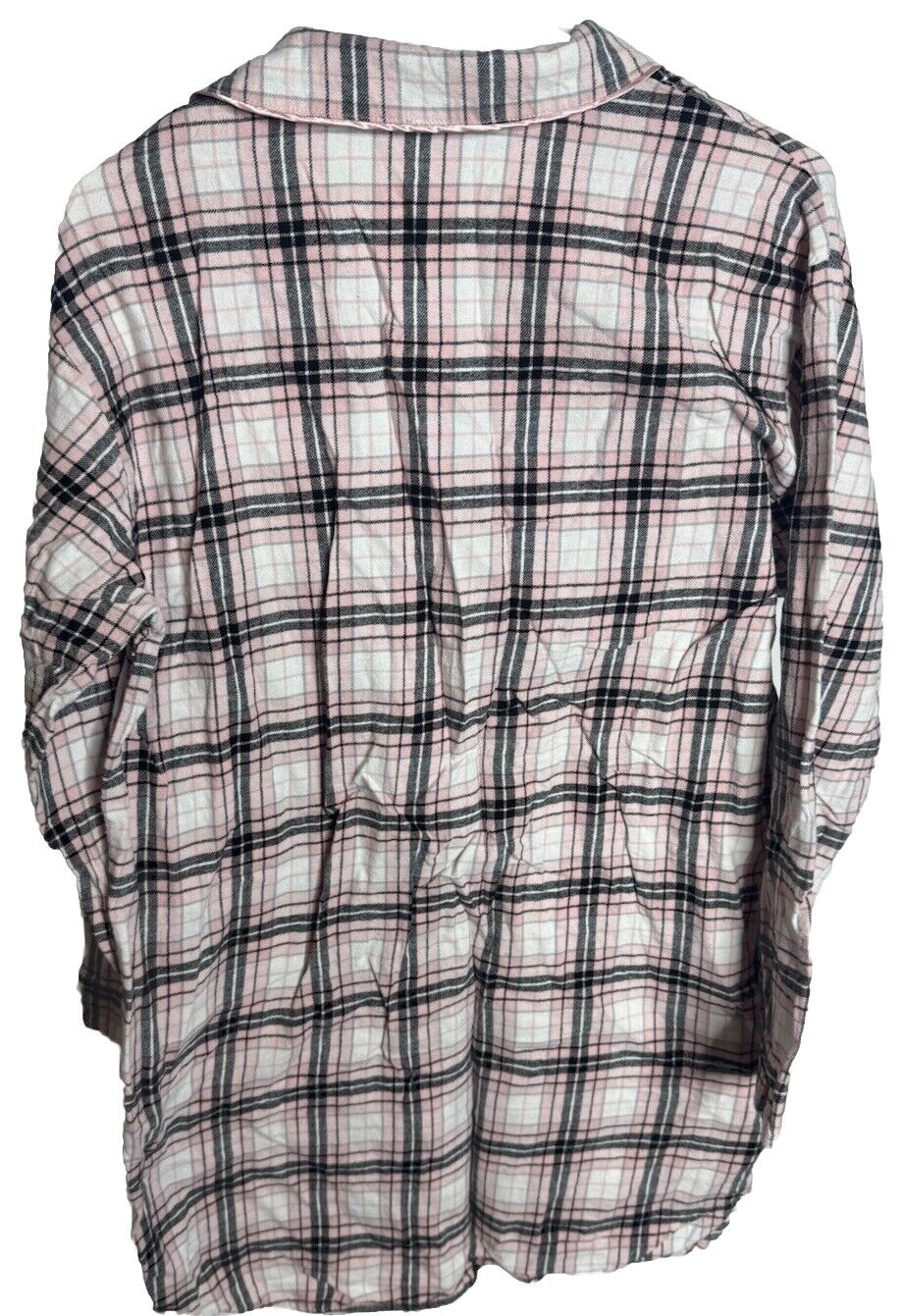 Charter Club Intimates Lace Trim Tonal Diamond Button Down Pajama Top Large