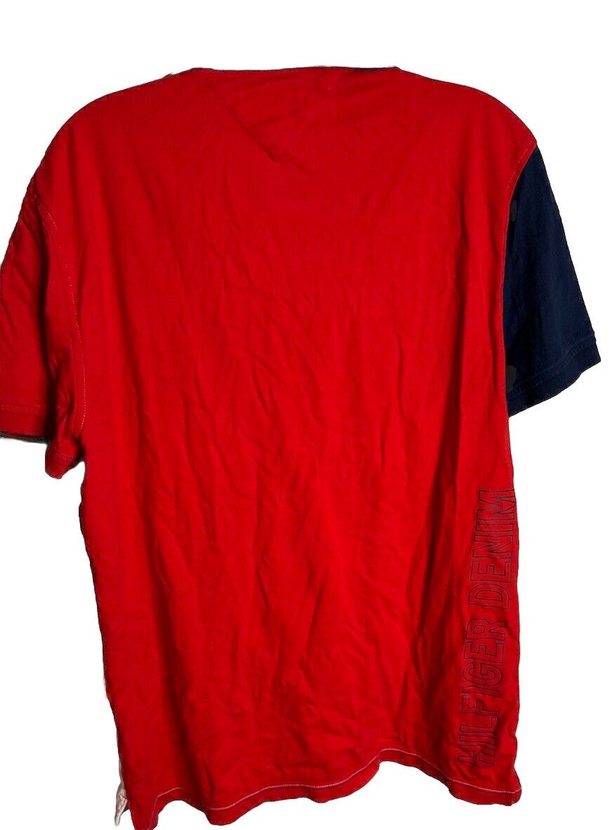 Tommy Hilfiger Denim Huge Logo Mens Custom Fit Polo Shirt Size Large