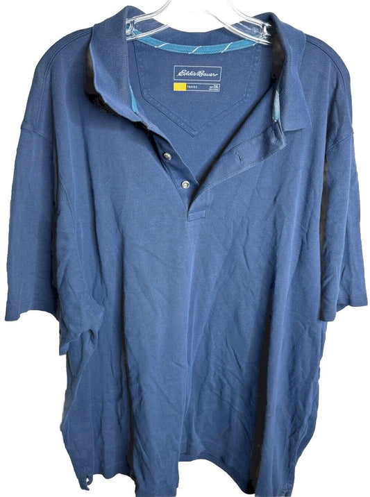 Eddie Bauer Polo Shirt Mens 2XL Blue Short Sleeve Outdoor