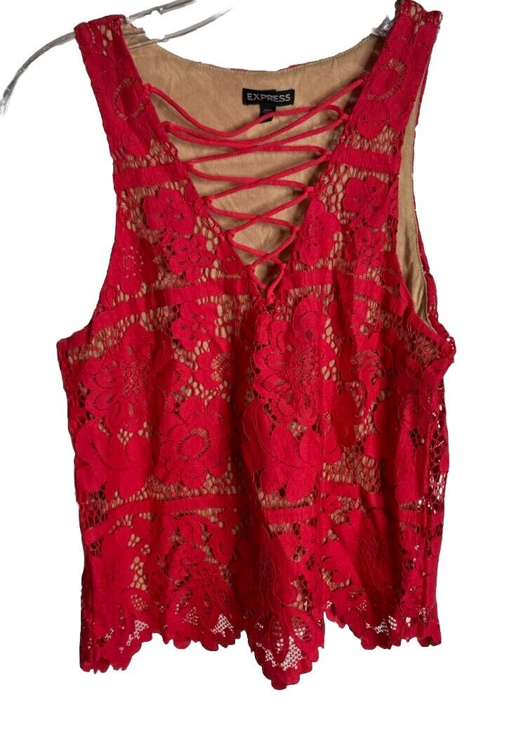 Express Tank Womens Size XS Crochet Cutout Tank Top
