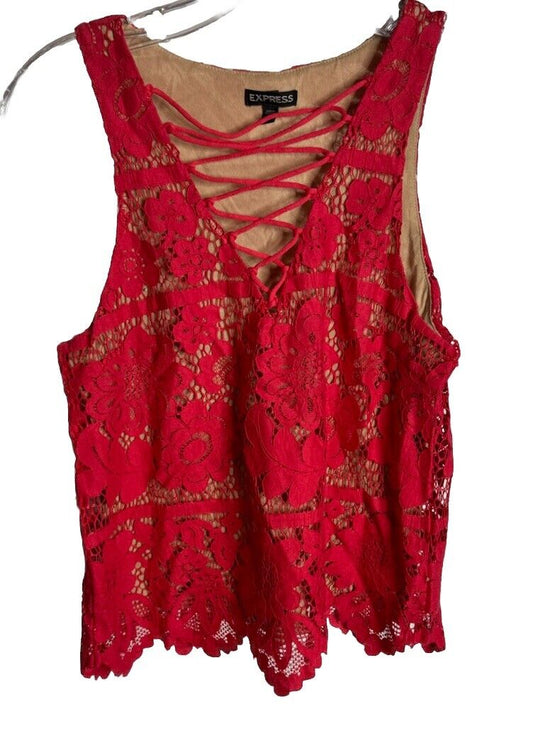 Express Tank Womens Size XS Crochet Cutout Tank Top