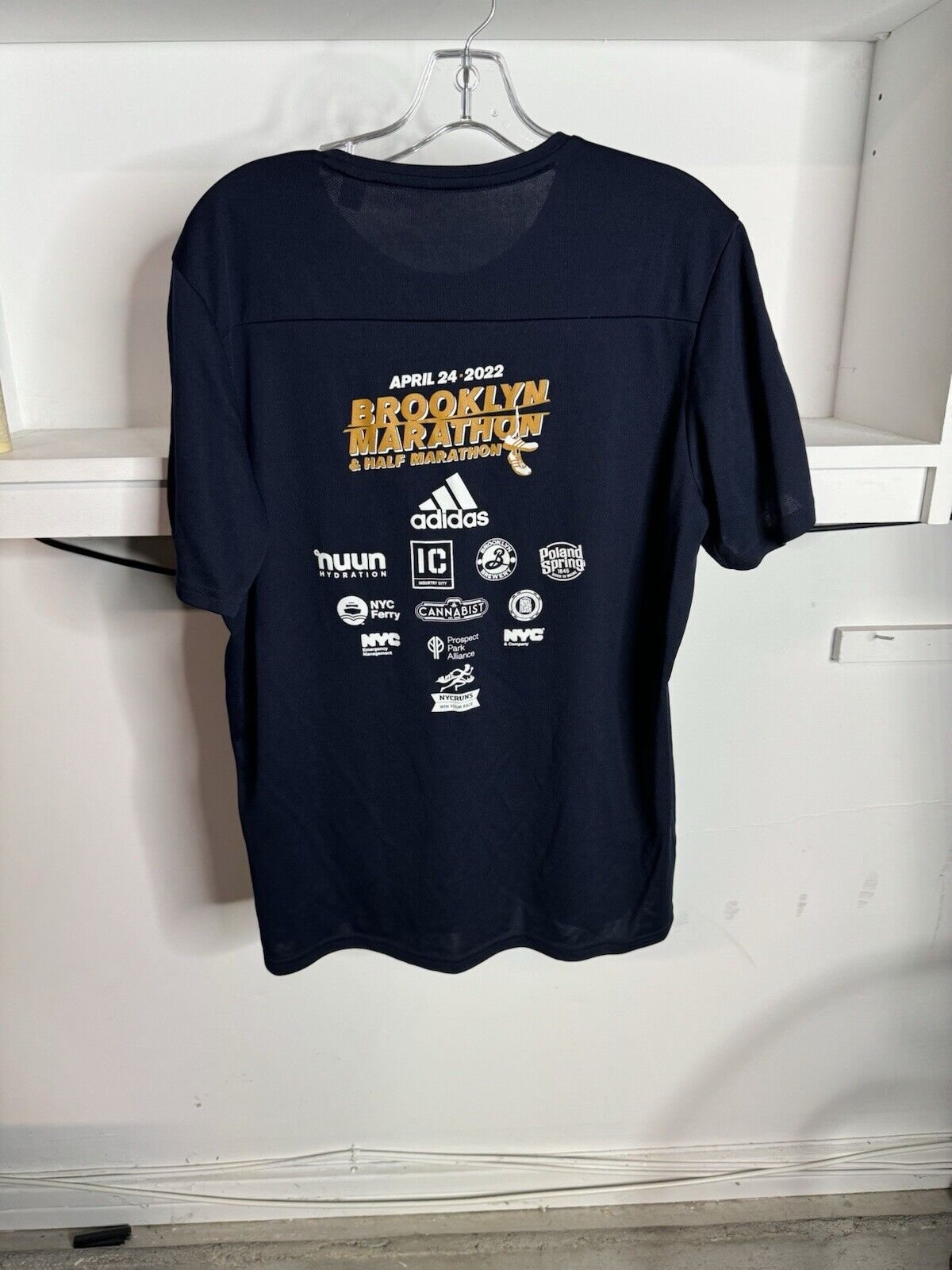 Adidas Aeroready Brooklyn Marathon & Half Marathon Running Shirt Size Large