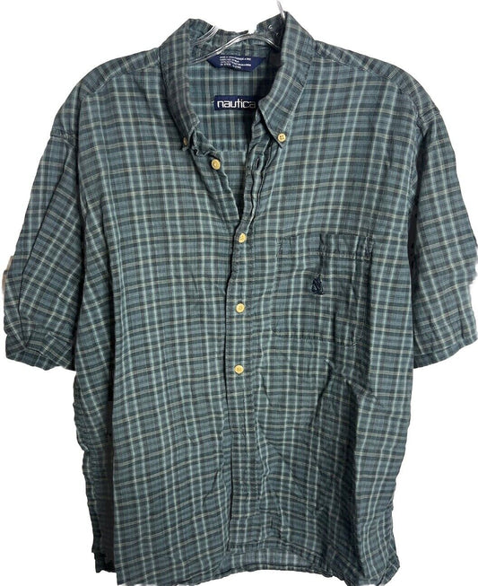 Men’s Button Down Short Sleeved Shirt Nautica Medium