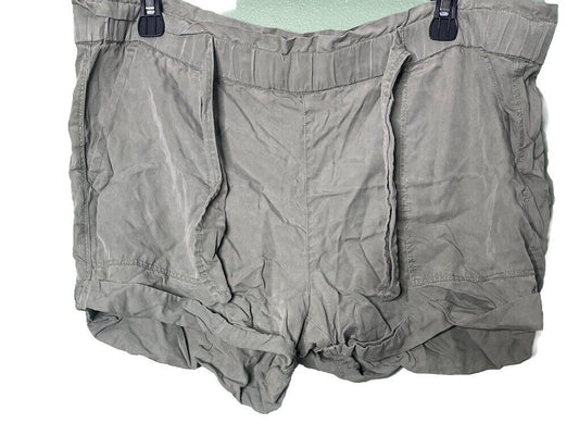 Aerie Shorts Womens Small Dark Gray Elastic Waist Pockets Cuffed Boho Lounge