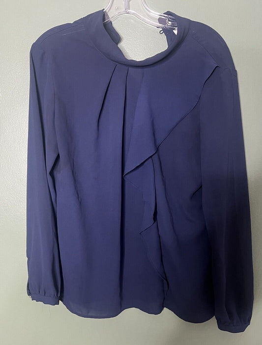 NY & Co New York & Company Womens Long Sleeve Top Blouse Shirt Size Small
