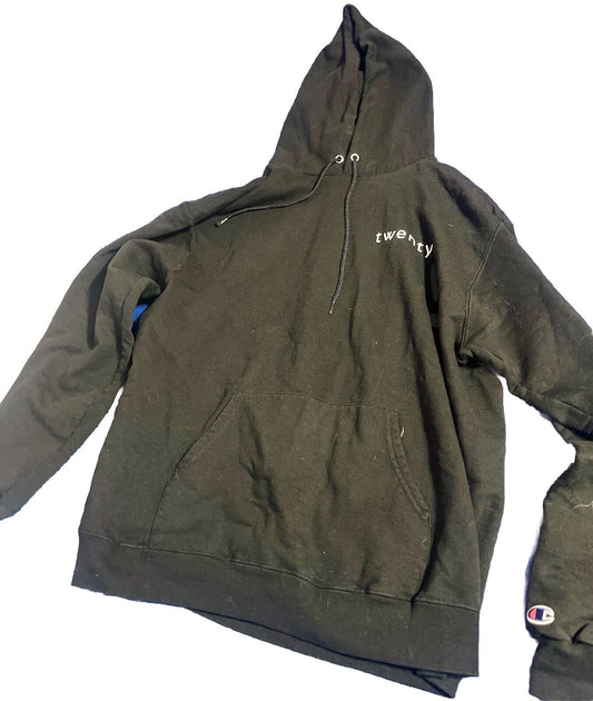Black Champion Sweatshirt, Men’s Size L, “Twenty”, Logo Lettering, High Quality