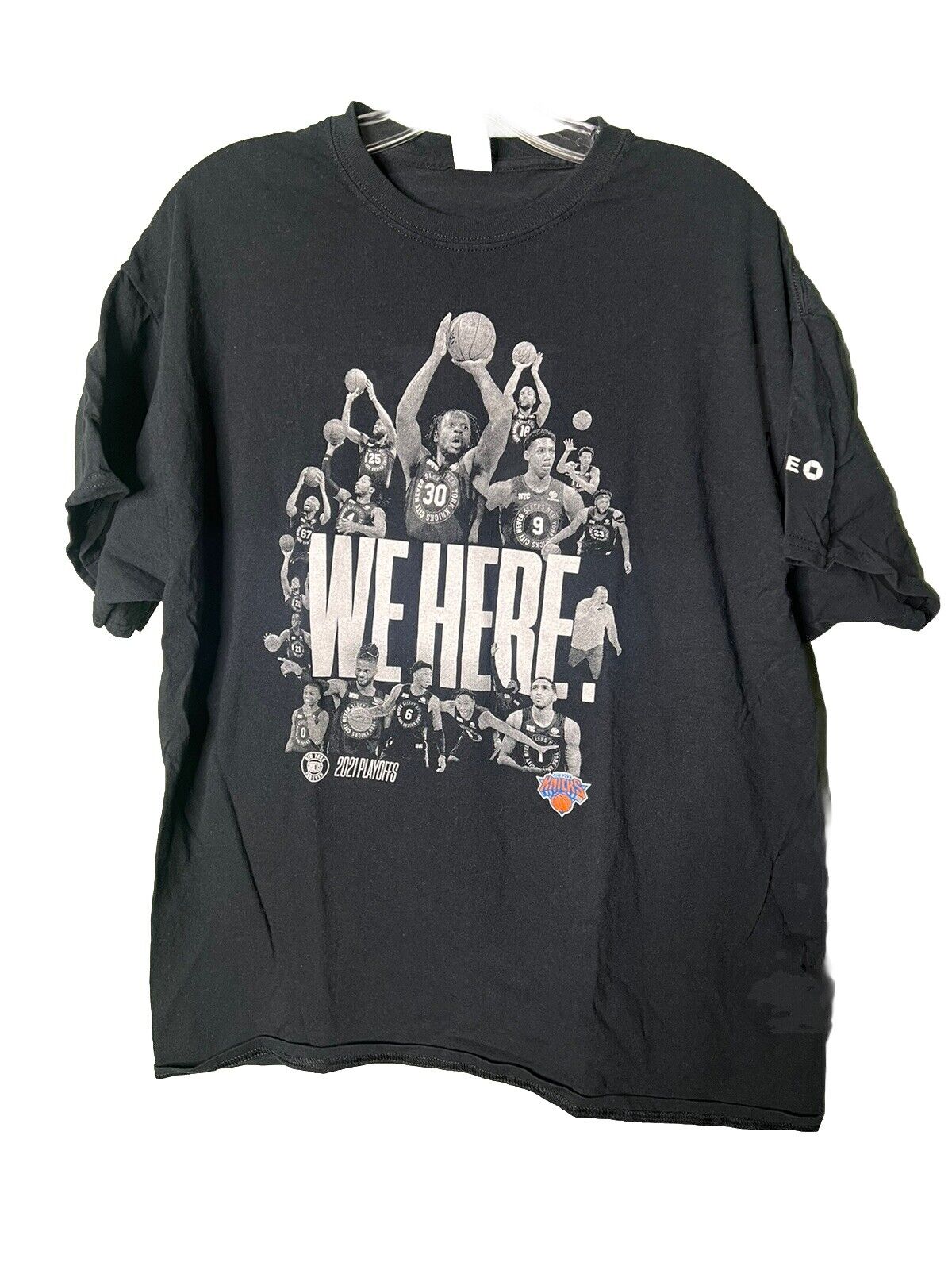 New York Knicks 2021 NBA Playoffs t-shirt "WE HERE"  XL Black Tee