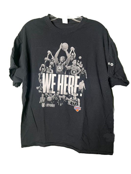 New York Knicks 2021 NBA Playoffs t-shirt "WE HERE"  XL Black Tee
