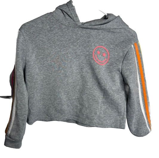 girls olivia kay grey crop top hoodie 10/12
