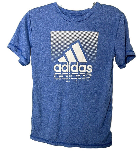 Adidas Kids Boys T shirt Size 10/12 Youth Medium Short Sleeve Light Blue