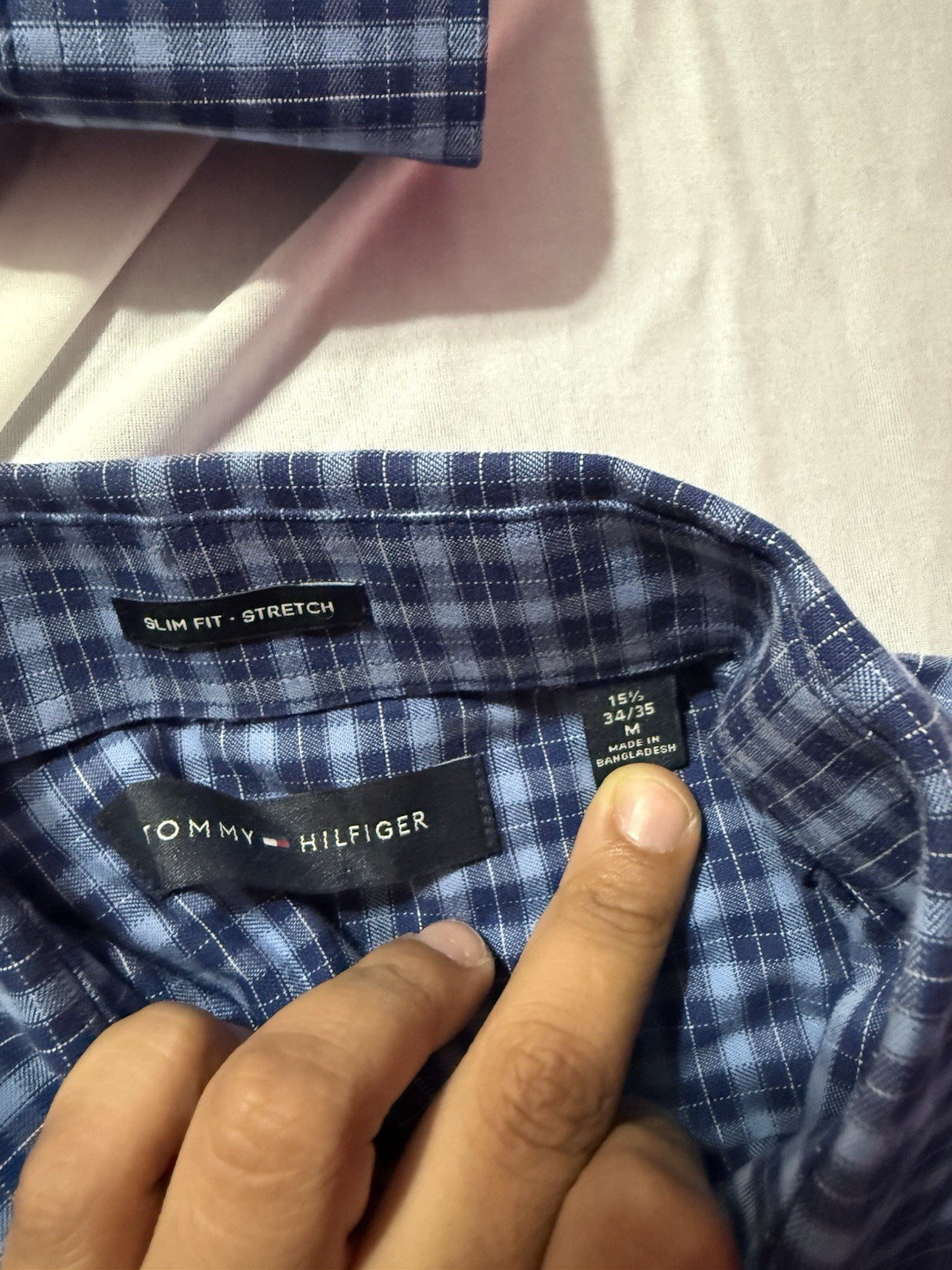 Tommy Hilfiger Men Shirt Slim Fit Stretch Size M