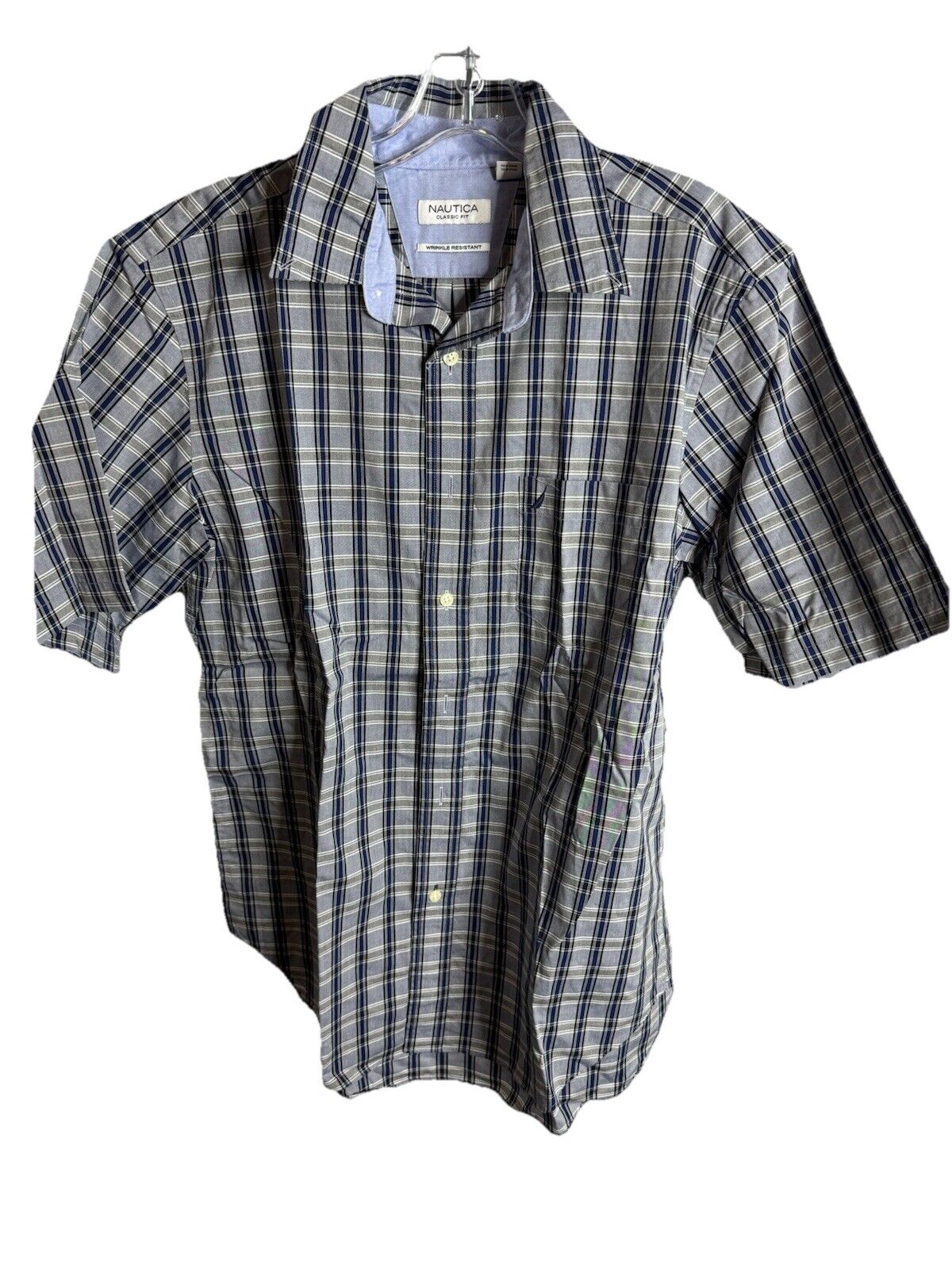 Nautica Shirt Men's Size Large Button Down Short Sleeve Geometric