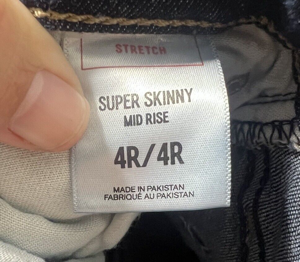 Express Jeans Women's Jeans Size 4 R Skinny Mid Rise Dark Denim Jean Pants