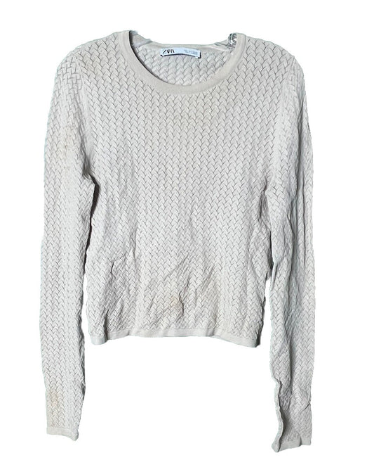 Zara Women's  Cable Knit Sweater  Size LARGE