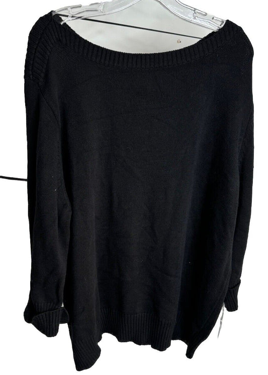 Karen Scott Women's 3x Plus Size Solid Textured Sweater in Black Retail $50.00